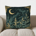 Axyaa Bat & Moon Floral Fantasy Throw Pillow Cover - Sofa Bedroom Car Decor