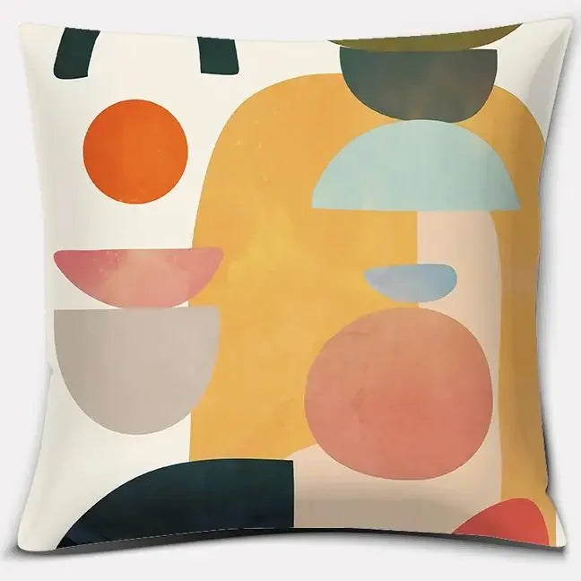 Axyaa Brown Green Abstract Pillow Cover 45x45 - Home Office Bedroom Sofa Car Decoration