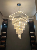 Axyaa Modern Aluminum Tassel Chandelier - Custom Size for Living Room & Hotel
