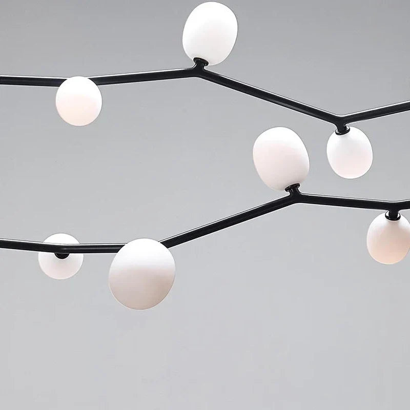 Axyaa Branch Glass Chandelier: Highend Nordic LED Pendant Lamp for Home Decor