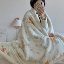 Axyaa Cartoon Puppy Fleece Blanket | Double-Layer Thick Warm Throw | Soft Plush Plaid