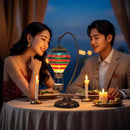 Axyaa Hot Air Balloon Glass Table Lamp - Handcrafted Mosaic Bed Night Light
