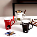 Axyaa Ceramic Chocolate Fondue Warmer Set for Valentine's Day