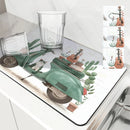 Axyaa Watercolor Lines Absorbent Kitchen Mat