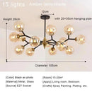Axyaa Nordic Glass Ball LED Ceiling Chandelier for Living Room, Bedroom, Dining Room
