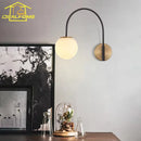 Axyaa Luxury Gold/Black LED Wall Lamp Industrial Semicircular Design