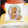 Axyaa Cartoon Bear Alphabet Print Cushion Cover - Children's Room Decor