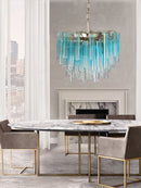 Axyaa Vintage Blue Glass LED Pendant Chandelier