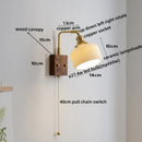 Axyaa Ceramic Copper LED Wall Lamps with Pull Chain Switch for Home Decor