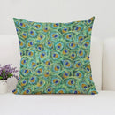 Axyaa Peacock Feathers Cushion Cover Set for Bed and Sofa