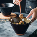 Axya Retro Ceramic Noodle Bowl Set with Chopsticks | Creative Ramen & Salad Bowl