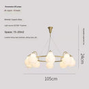 Axyaa French Glass Chandeliers Nordic LED Pendant Lights for Modern Home Decor