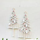 Axyaa Macrame White Pine Tree Wall Hanging - Boho Farmhouse Christmas Decor