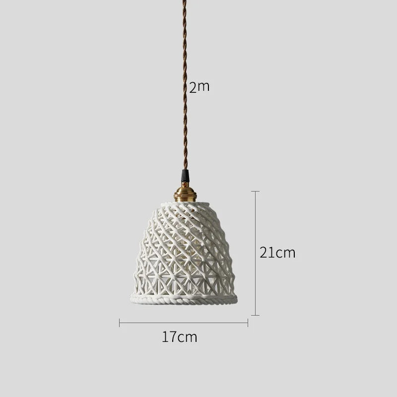 Axyaa Ceramic LED Pendant Lights: Modern Nordic Copper Hanging Lamp for Indoor Lighting
