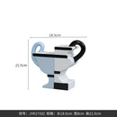 Axyaa Geometric Ceramic Vase Kettle Double-eared Flower Vase - Creative Terrarium Home Decor
