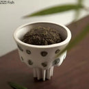 Axyaa Black Spots Ceramic Vase Retro Plant Pot Aesthetic Room Decor