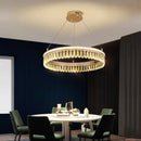 Axyaa Modern Crystal LED Chandelier for Living Dining Room Decor