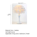 Axyaa White Feather LED Table Lamp - Modern Design for Home and Bedroom Decor