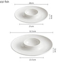 Axyaa White Ceramic Tableware Set: Dinner, Dessert, Soup, Pasta, Snack Plates