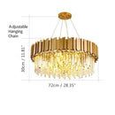 Axyaa Crystal Chandelier: Black Aluminum Luxury Pendant Light for Living Room and Hotel