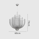Axyaa Metal Grid LED Chandelier Geometric Hollow Pendant, Dimmable Iron Lighting