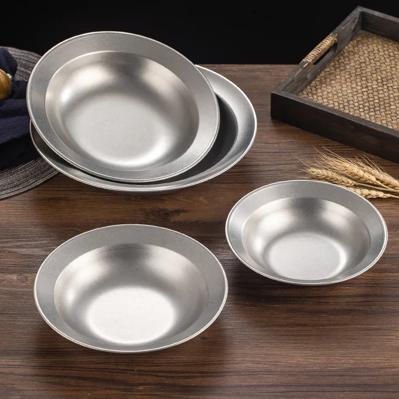 Axyaa Stainless Steel Spaghetti Plate & Fruit Salad Bowl - Kitchen Tools
