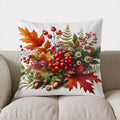 Axyaa Autumn Flowers & Berries Pillow Cover for Sofa, Bedroom, Car