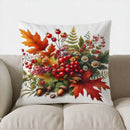 Axyaa Autumn Flowers & Berries Pillow Cover for Sofa, Bedroom, Car