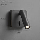 Axyaa Brass LED Wall Light Switch 4000K Copper Gold Black Silver Bedroom Reading