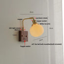 Axyaa Ceramic LED Wall Light Fixture Reading Coffee Modern Copper Bedside Lamp