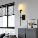 Axyaa Modern Gold Wall Sconce with LED Lighting & Fabric Shade