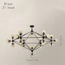 Axyaa Glass Chandelier: Industrial Retro Loft Living Room Lighting Fixtures