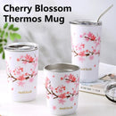 Axyaa Cherry Blossom Stainless Steel Thermos Mug Double Wall Heat Resistant Bottle