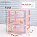 Axyaa Kawaii Plastic Drawer Organizer for Desk Storage & Makeup - Cute Stationery Holder