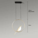 Axyaa Magpie LED Pendant Lamp: Minimalist Circular Lighting for Living Room, Bedroom, and Kitchen