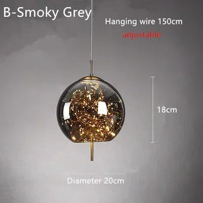 Axyaa Nordic Luxury LED Glass Pendant Chandelier for Home Decor
