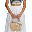 Axyaa Minimalist Woven Handbag - Lightweight, Small Tote for Women, Commuting, Travel & Beach