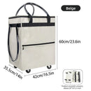 Axyaa Large Capacity Travel Rolling Tote Bag with Wheels and Zipper Closure
