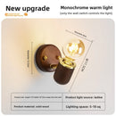Axyaa Walnut LED Glass Wall Lamp with Switch, Vintage Style for Bedroom, Balcony, and Aisle