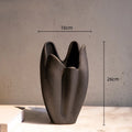 Axyaa Irregular Pleated Ceramic Vase - Home Decor Handicraft Floral Arrangement Accessory