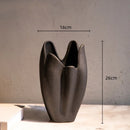 Axyaa Irregular Pleated Ceramic Vase - Home Decor Handicraft Floral Arrangement Accessory