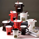 Axyaa Ceramic Chocolate Chafing Dish Cup Set with Fork - Creative Tableware