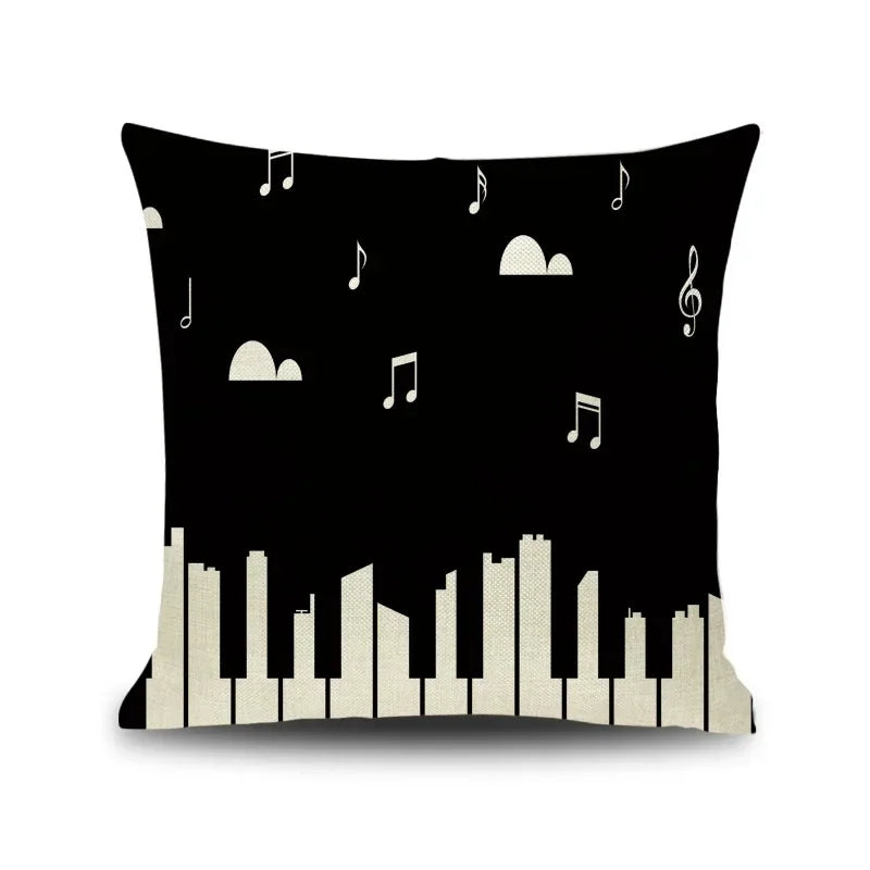 Axyaa Piano Key Notes Pillowcase - Home/Office Sofa Decor