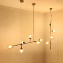 Axya Brass Glass Ball Chandelier for Living Room Dining Art Decor