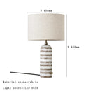 Axyaa Stripe Marble Table Lamp: Luxury Vintage Desk Light