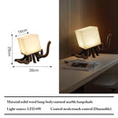 Axyaa Octopus Wood+Marble Table Lamp Touch Control LED Lighting for Indoor Decor