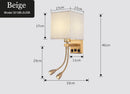 Axyaa Nordic Wall Lamp with USB Port, 2 Spotlights for Home Decor, Bedroom, Living Room