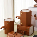Axyaa Vintage Faux Leather Glasses Organizer with 4/6 Slots - Foldable Eyewear Case