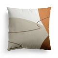 Axyaa Nordic Orange Geometric Flower Print Throw Pillow Cover for Home and Office