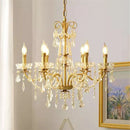 Axyaa Crystal Copper Chandelier with Pearl Decoration - Romantic Candle Light